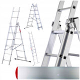 Drabina Aluminiowa produkt POLSKI + GRATIS Wielofunkcyjna 3x8 stopni