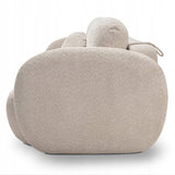 Sofa Rozkładana z Pojemnikiem na Pościel Obły Kształt Boucle Beżowa 238x101