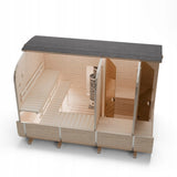 Sauna Ogrodowa z Piecem HARVIA PC90 Quadro 340 cm Szwedzkie Drewno Zestaw