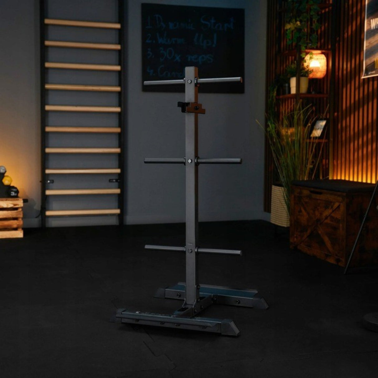 Stojak na Ciężary Obciążenia 3-Poziomowy Stojak na Gryf Talerze 360 Kg