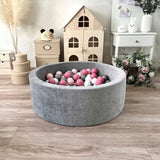Suchy basen z kulkami Velvet 30x90 Szary 200piłek POVES