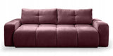 Sofa z Funkcją Spania i Pojemnikiem Burgundowa Tkanina Perfect Harmony 59