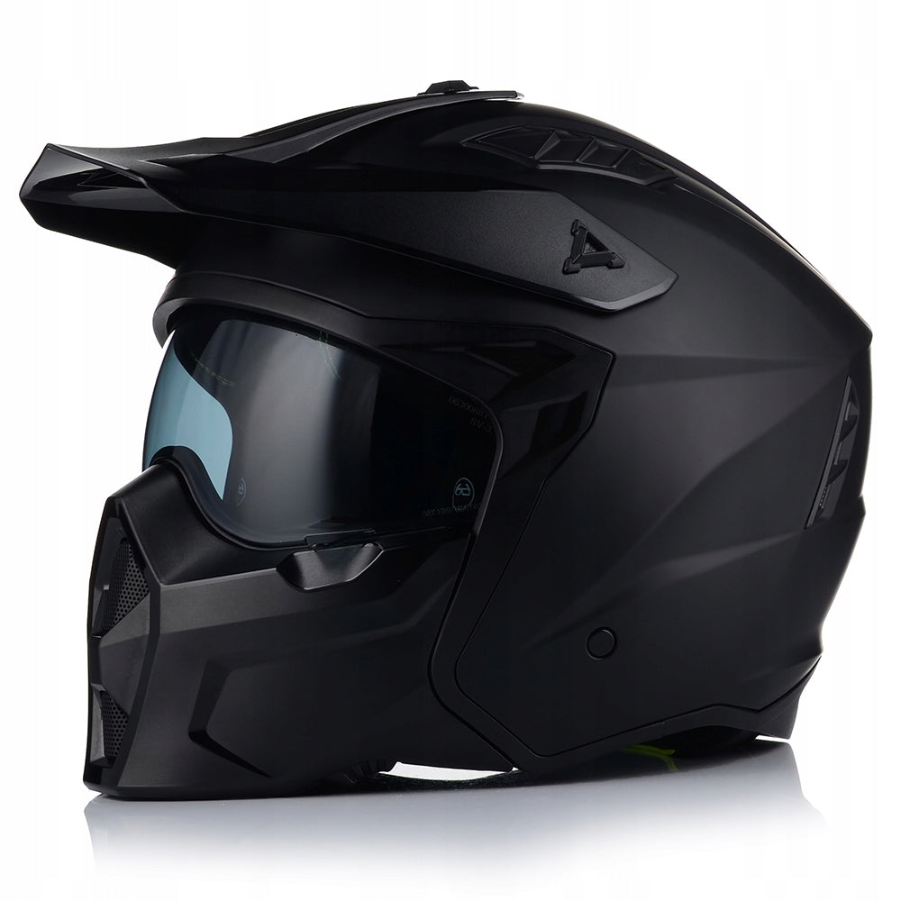 Kask Motocyklowy Predatora Daszek + 2xSzyba Czarny Mat XL 4w1 Vito