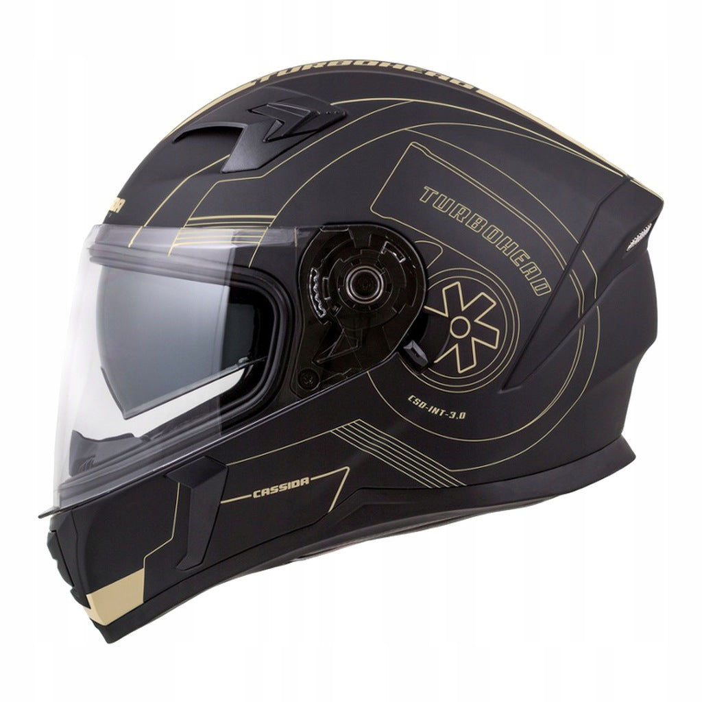 Kask Motocyklowy Czarno-Złoty CASSIDA 3.0 GOLD XXL + Czarna Szyba