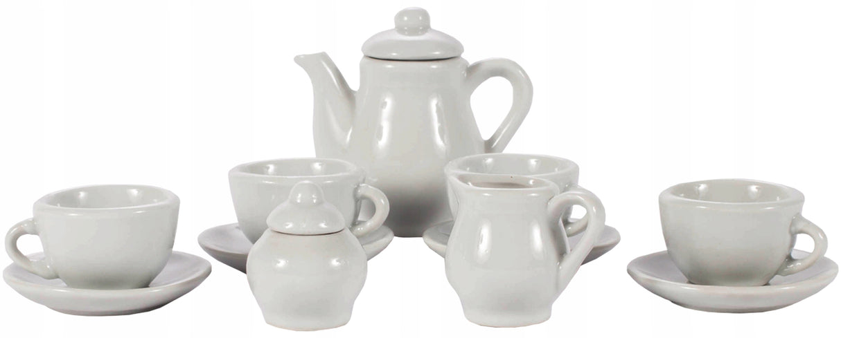 Zestaw Ceramiczny do Pomalowania do Herbatki Kolorowe Farby Pędzel