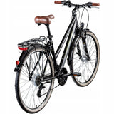 Rower Trekkingowy Damski Aluminiowy Światła SHIMANO 28" Koło Czarny Mat