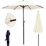 Składany Duży Parasol Ogrodowy 300Cm Na Taras Balkon Korbką Biały Porządny