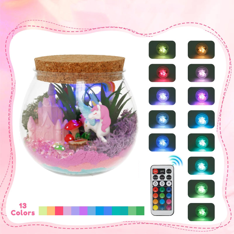 Jednorożec Kreatywny Magiczne Terrarium Zestaw dla Dzieci Lampka Nocna DIY