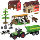 Domek Gospodarstwo Stodoła Traktor Zwierzęta Duża Farma Zestaw 2w1 Figurki