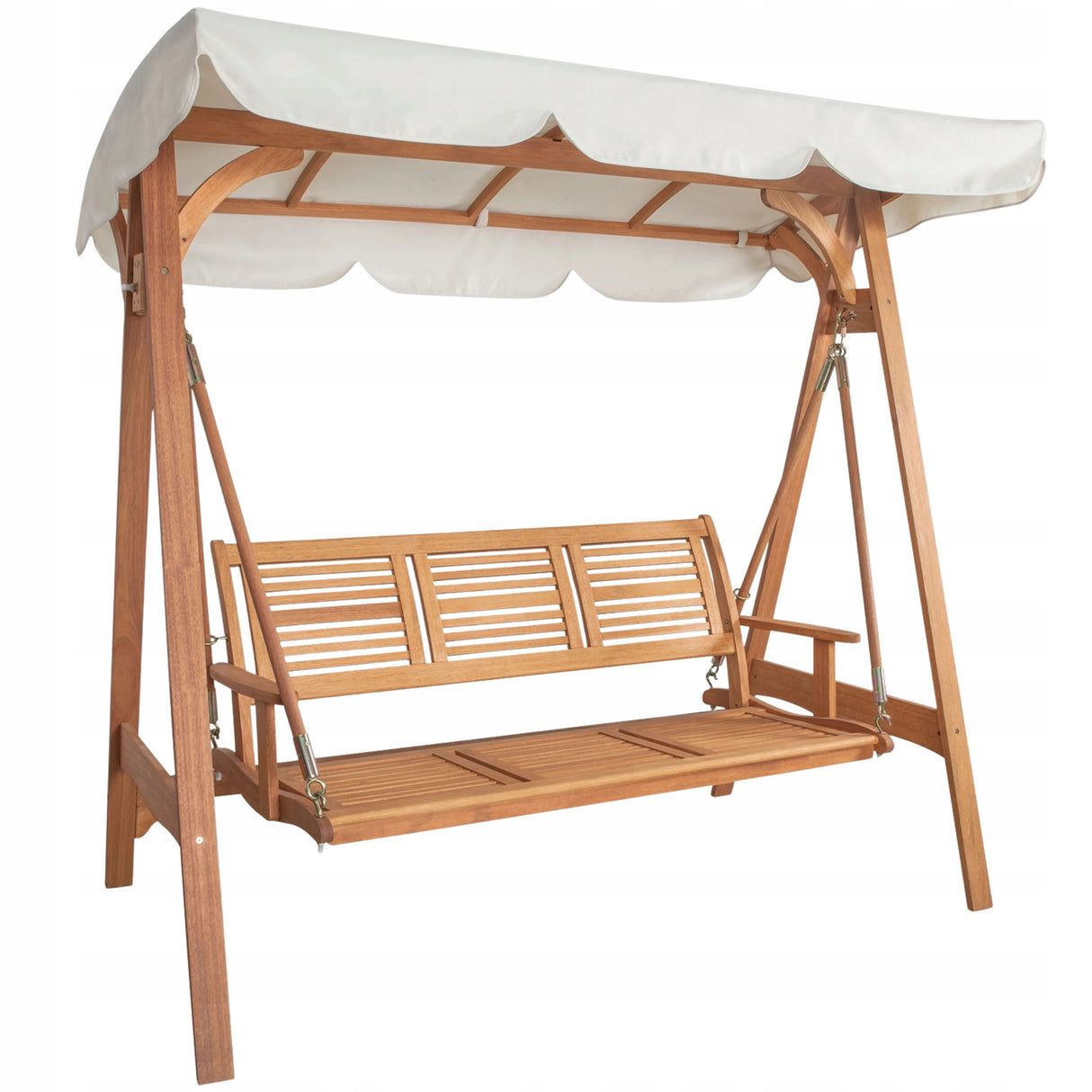 Huśtawka Ogrodowa Eukaliptus Poliester Dwuosobowa 200x113x190 cm 295 KG