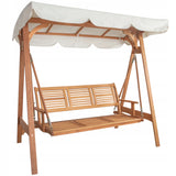 Huśtawka Ogrodowa Eukaliptus Poliester Dwuosobowa 200x113x190 cm 295 KG
