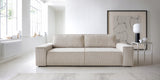 Sofa Rozkładana z Pojemnikiem na Pościel Sztruksowa Jasnobeżowa 257x102cm