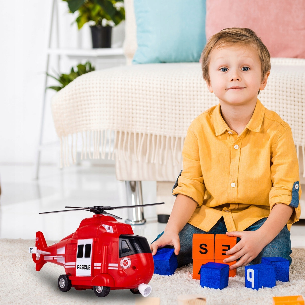 HELIKOPTER STRAŻY POŻARNEJ NAPĘD ŚWIATŁO DŹWIĘK