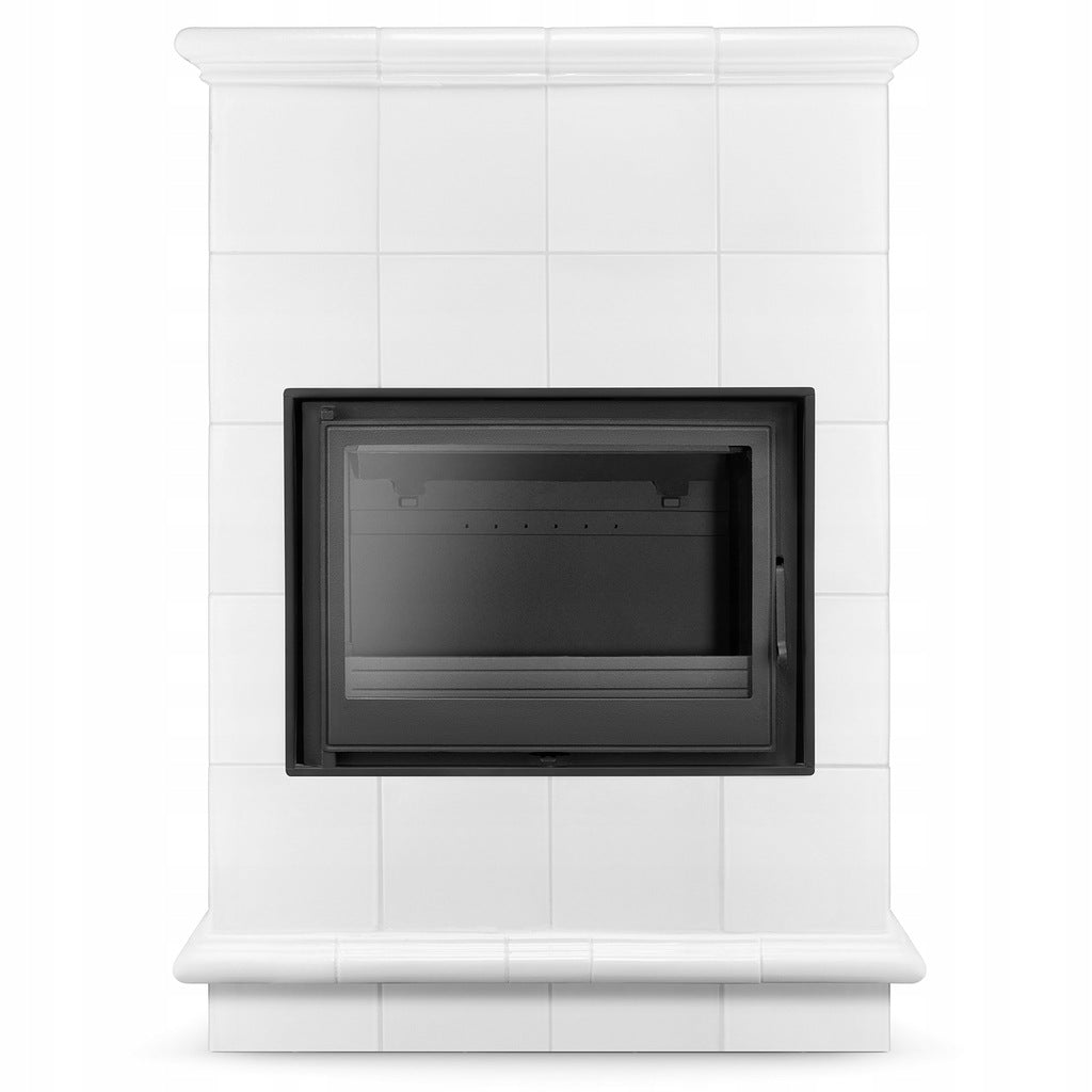 Piec Kominek Kaflowy Ceramiczny Piecyk Koza Biały 13kW Obudowa Kominkowa