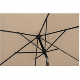 Duży Parasol Ogrodowy Uchylny Z Korbką Szarobrązowy Porządny Śr. 300 Cm