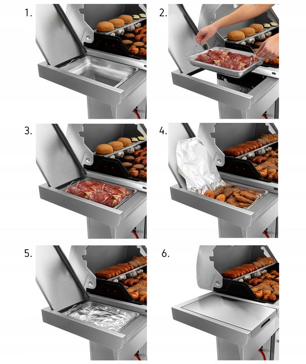 Grill Gazowy Ogrodowy Żeliwny Nierdzewny 4+1 +17,15 kW + Szafa Na Butlę