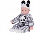 Lalka Chłopiec jak Żywa Ubrana Kombinezon Miękka Urocza Panda Prezent 45 cm