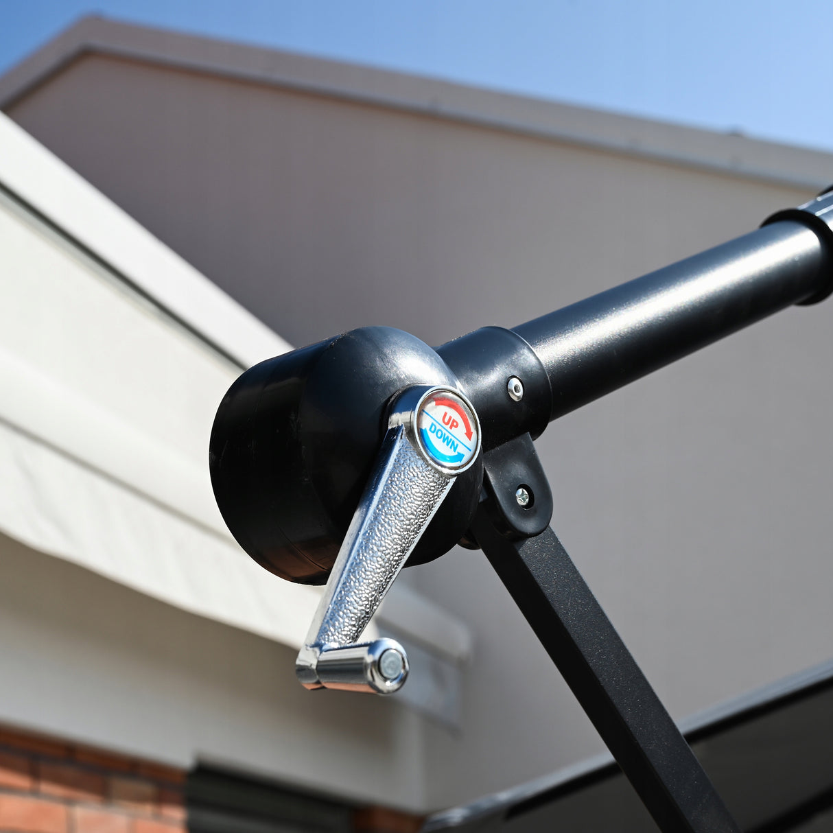 Parasol Tarasowy Lehmann Flash 350 cm Wysięgnik I Pokrowiec Regulowany LED