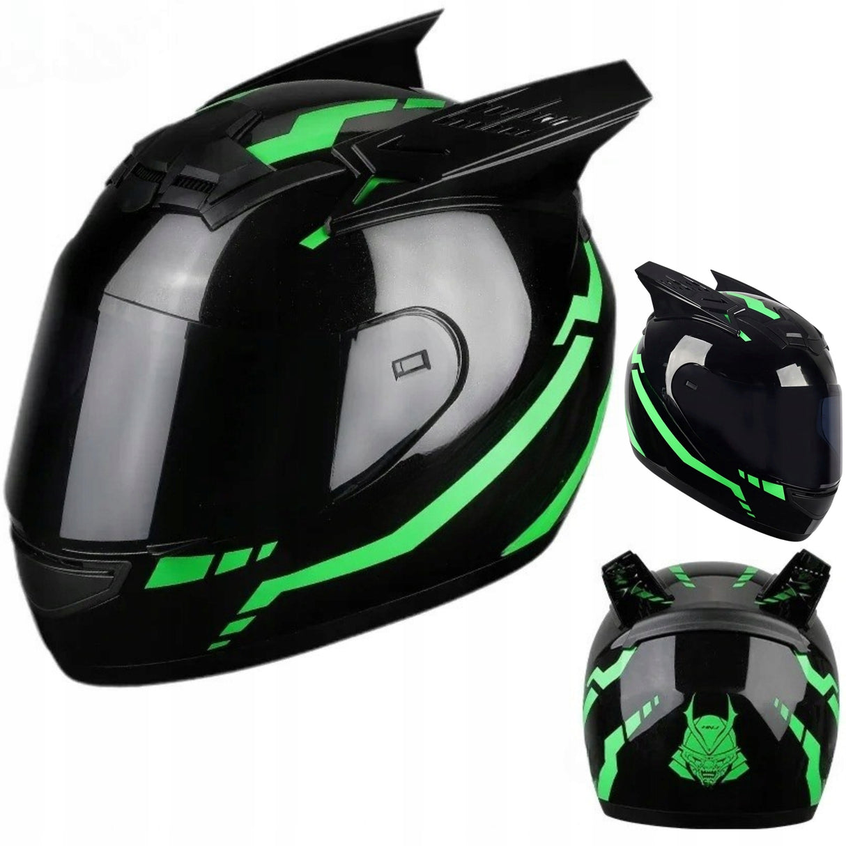 Kask Motocyklowy Pełnotwarzowy Wielokolorowy Pełna Twarz Pełny Rozmiar XXL