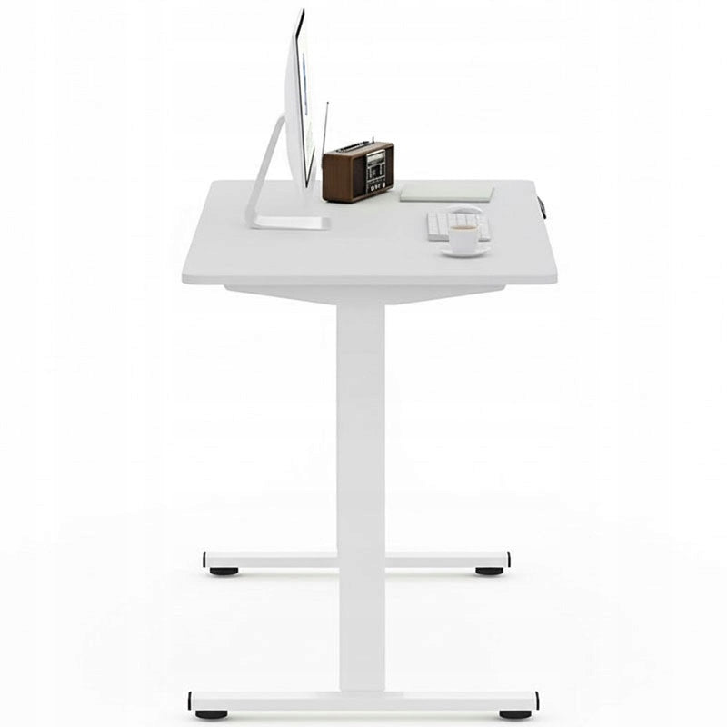 Biurko Stojące Poves Elektryczne Ergonomiczne Regulowane 100x60cm Białe