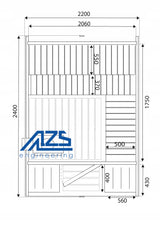 Sauna Ogrodowa z Piecem na Drewno Zestaw Ławki Drewno Świerkowe 240 cm 2QL