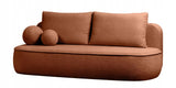 Sofa Zaokrąglony Kształt z Funkcją Spania Pojemnikiem Miedziana 212x100