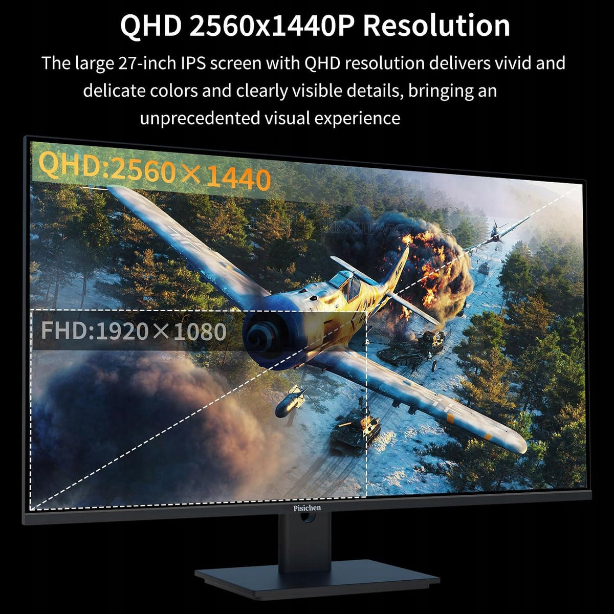 Monitor Dotykowy Pisichen 27" Cali 2K QHD 100Hz IPS 10-pkt Dotyk USB-C