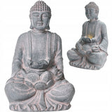 Fontanna Ogrodowa LED Budda Szara Dekoracja Wodna Do Ogrodu Tarasu 71 cm