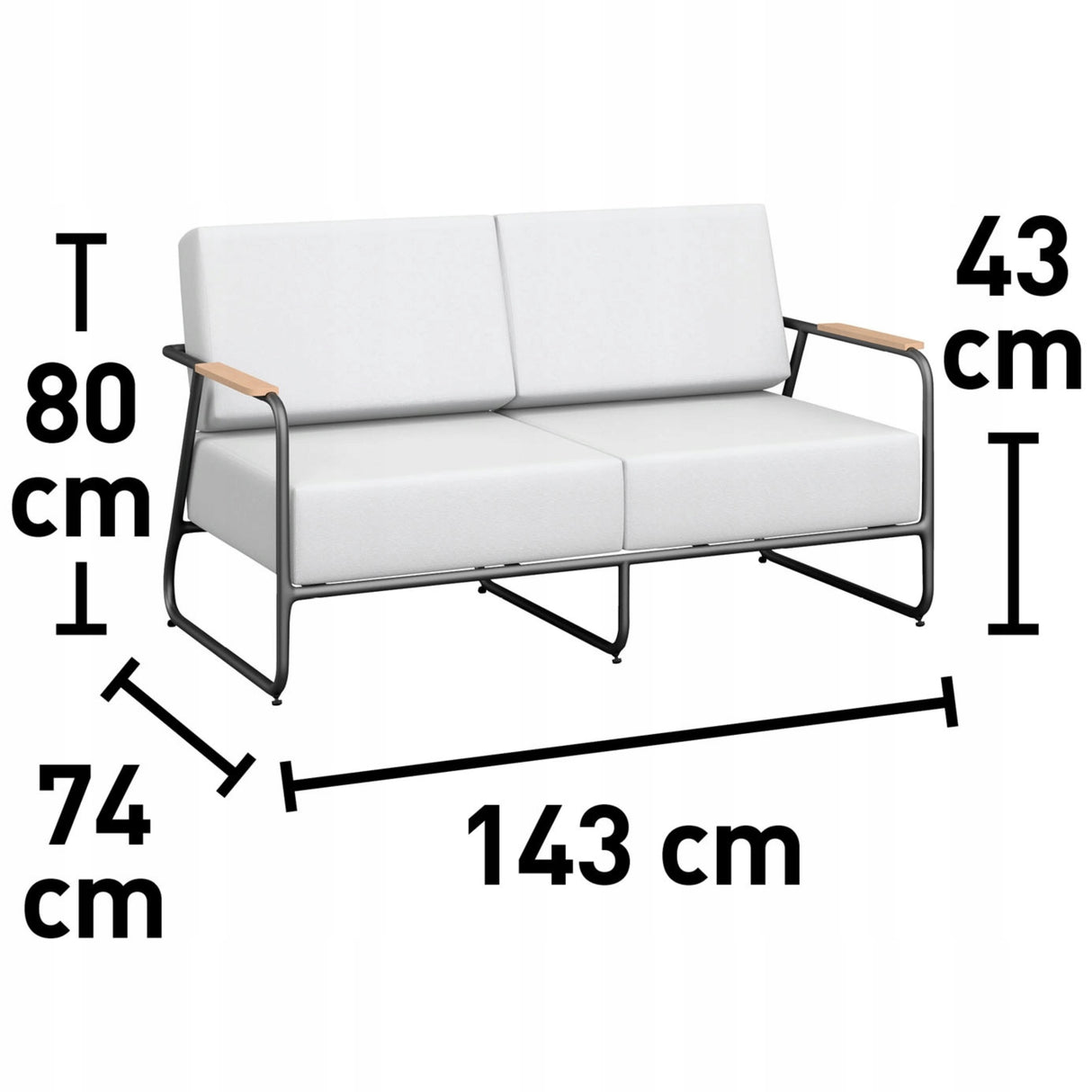 Komplet Zestaw Mebli Wypoczynkowych Szary Sofa 2 Fotele Stolik 4-częściowy