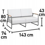 Komplet Zestaw Mebli Wypoczynkowych Szary Sofa 2 Fotele Stolik 4-częściowy