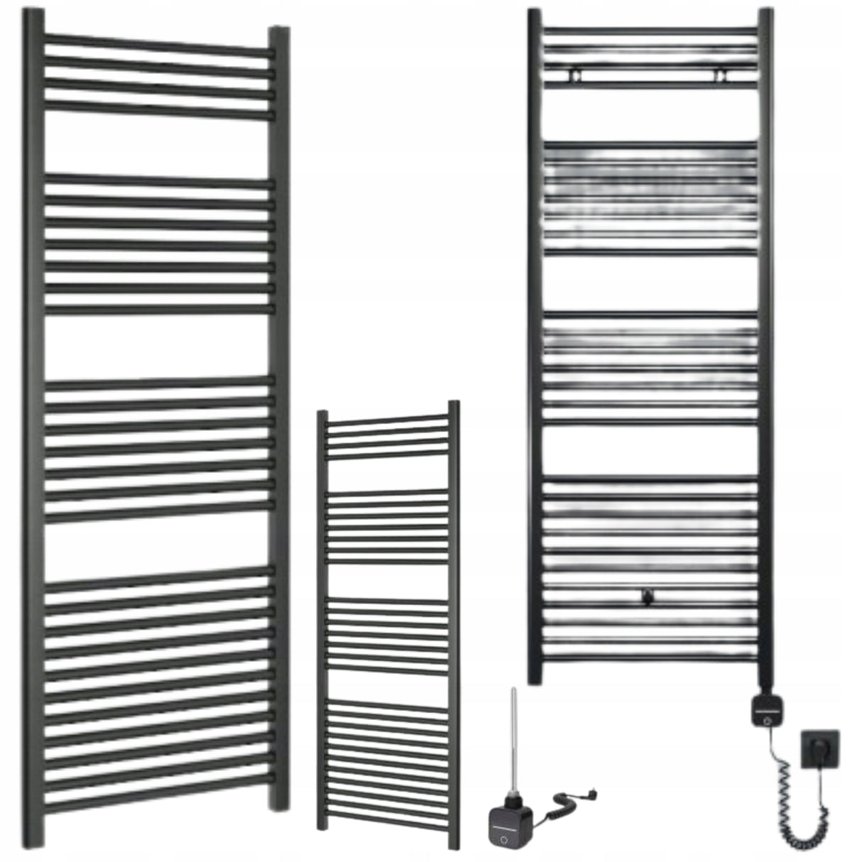 Grzejnik Elektryczny Łazienkowy Drabinka Wodny 55x150cm 800W Czarny Mat
