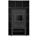 Piec Kaflowy Z Płaszczem Wodnym Kaflowy 19 kW Czarny Obudowa Ceramiczna