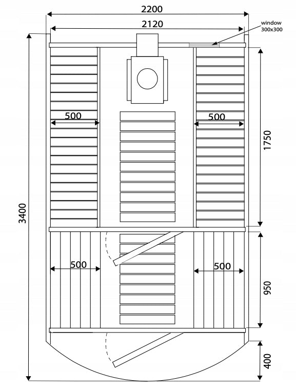 Sauna Ogrodowa Zestaw z Piecem na Drewno Szwedzkie Drewno Beczka 340 cm