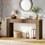 Drewniany Stolik Konsolowy 29,8x147,7x81,5cm Brązowy HOGA-YC0002 Płyta MDF