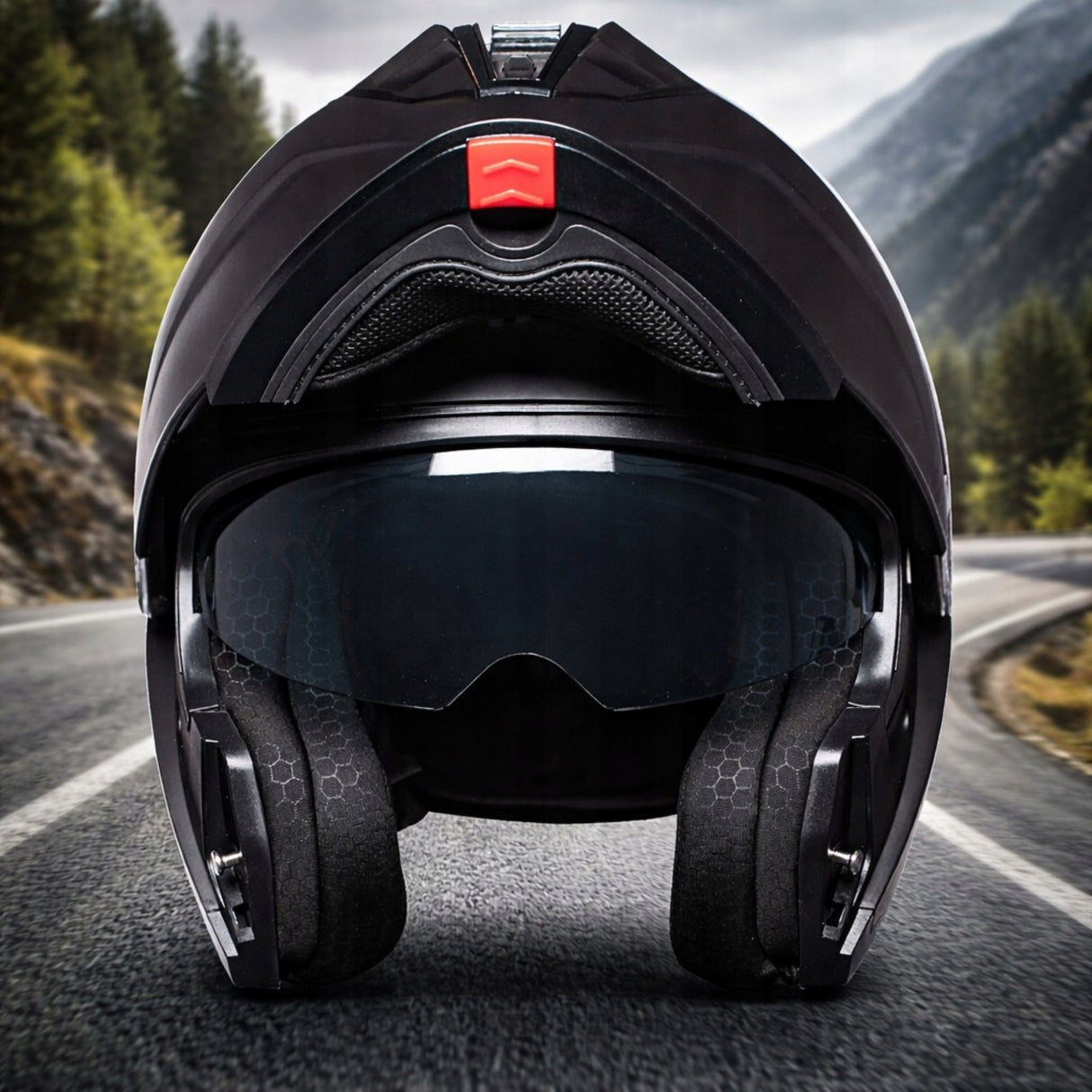 Kask Szczękowy Motocyklowy pod Interkom Blenda Czarny Mat 60cm Rozmiar XL