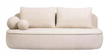 Sofa Zaokrąglony Kształt z Funkcją Spania i Pojemnikiem Jasnobeżowa 212x100