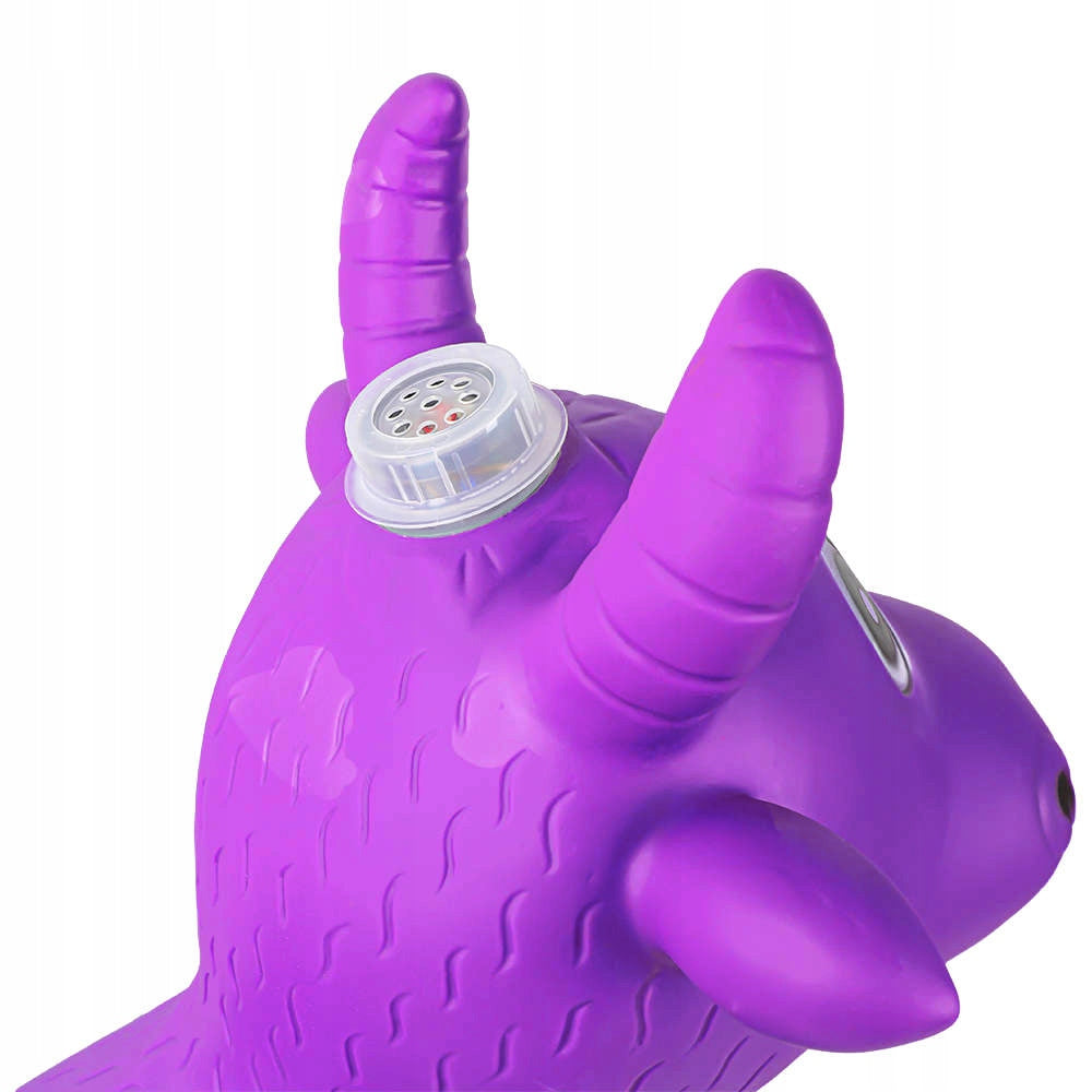 Skoczek do Skakania Gumowy Krowa Muzyka Światło Odgłosy 56 cm Fioletowa