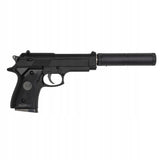 Pistolet na Kulki Metalowy Pistolet Beretta z Tłumikiem + Duży Granat 6mm