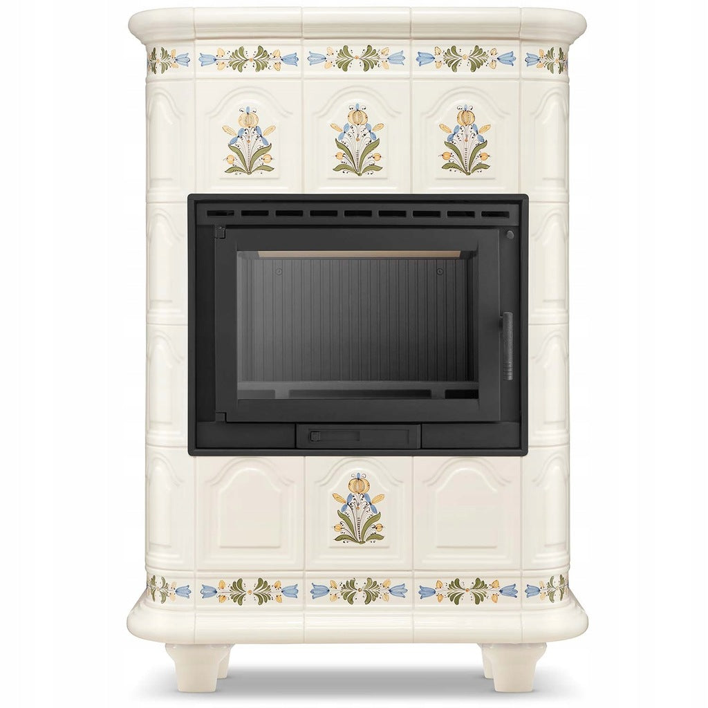 Piec Kominek Kaflowy Ceramiczny Koza 13kW Piecyk Beżowy Obudowa Kominkowa