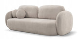 Sofa Rozkładana z Pojemnikiem na Pościel Obły Kształt Boucle Beżowa 238x101