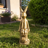 Figurka Ogrodowa Dekoracyjna Królik Złoty do Ogrodu lub Wnętrza Ozdobna