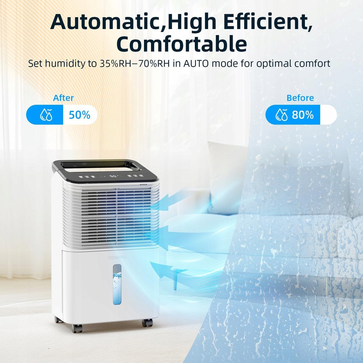 Osuszacz Powietrza CONOPU DH-CS10 270 W Biały Cichy Mocny Wydajność 16l/24h