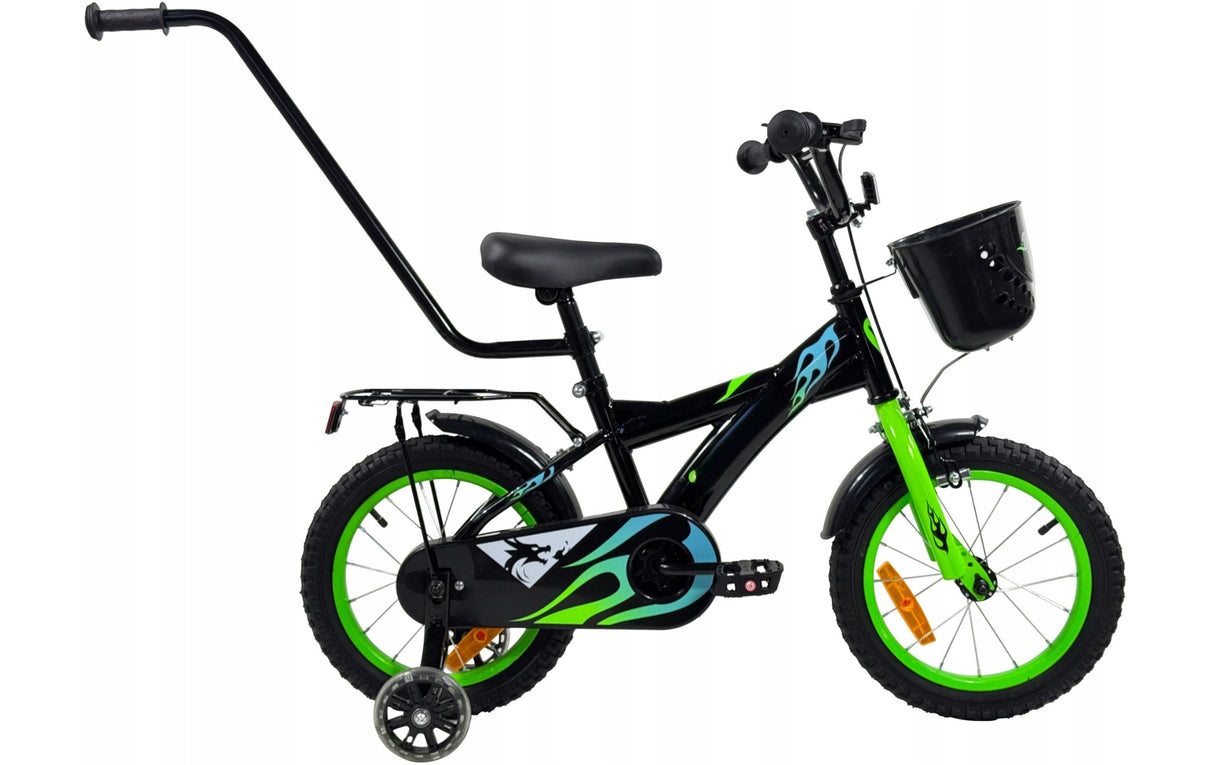 Rower Dziecięcy BMX Rowerek Prowadnik Świecące Boczne Koła WARIANT 14" Cali