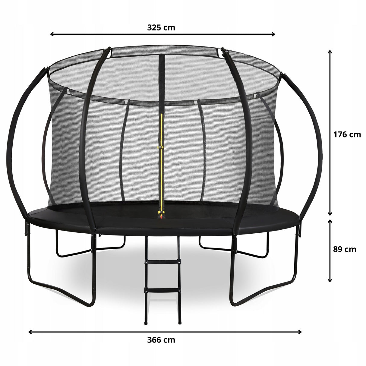 Trampolina Ogrodowa z Drabinką i Siatką Wewnętrzną Domowa Ogroowa 366 cm