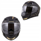 Kask Motocyklowy + Czarna Szyba Czarno - Złoty CASSIDA 3.0 GOLD L