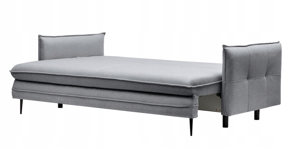 Sofa Rozkładana z Funkcją Spania i Pojemnikiem Ciemno-Szara 218 x 105 cm