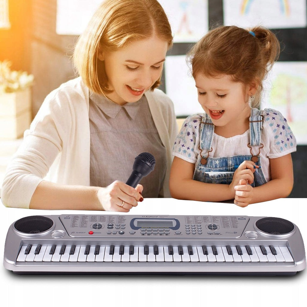 Keyboard Pianinko z Mikrofonem Organy 54 Klawisze do Grania Wyświetlacz Led