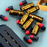 Pistolet Na Naboje Gąbkowe Wyrzut Łusek 2 Magazynki 30 Naboi Złoty