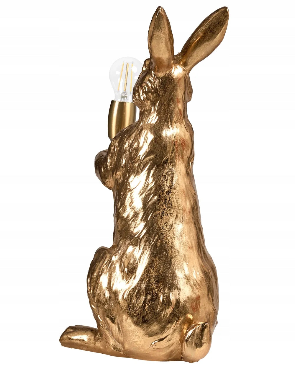 Lampa Złota Stołowa w Kształcie Królika Bugsa Elegancka Lampka Mosiądz