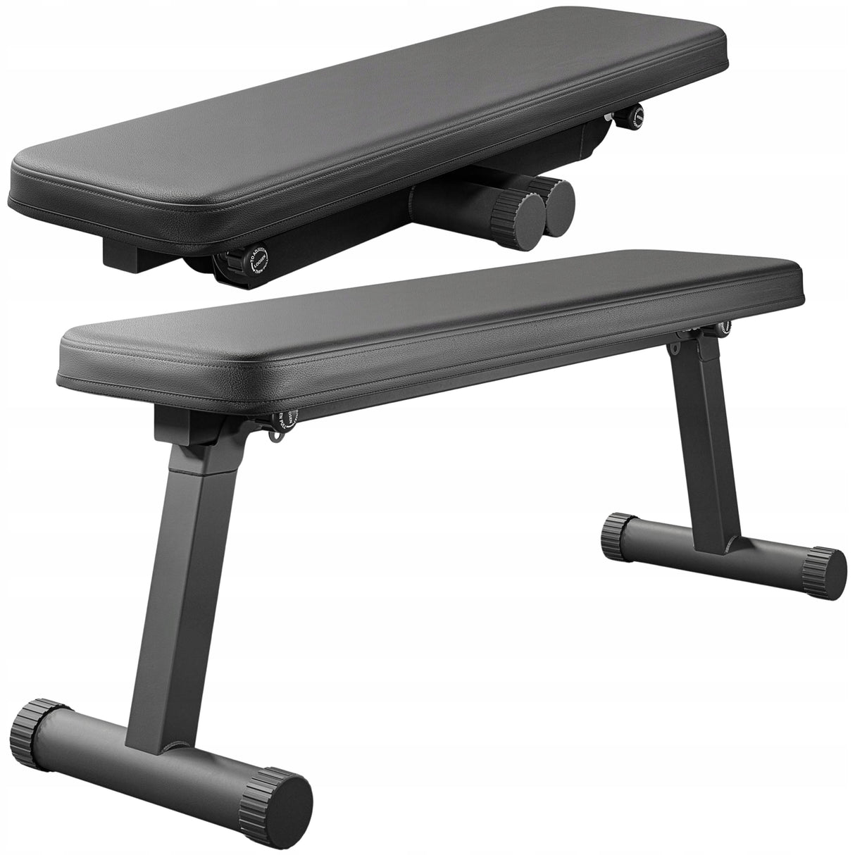 Ławka Treningowa do Ćwiczeń Prosta Składana Ławeczka Czarna 120kg Udźwig